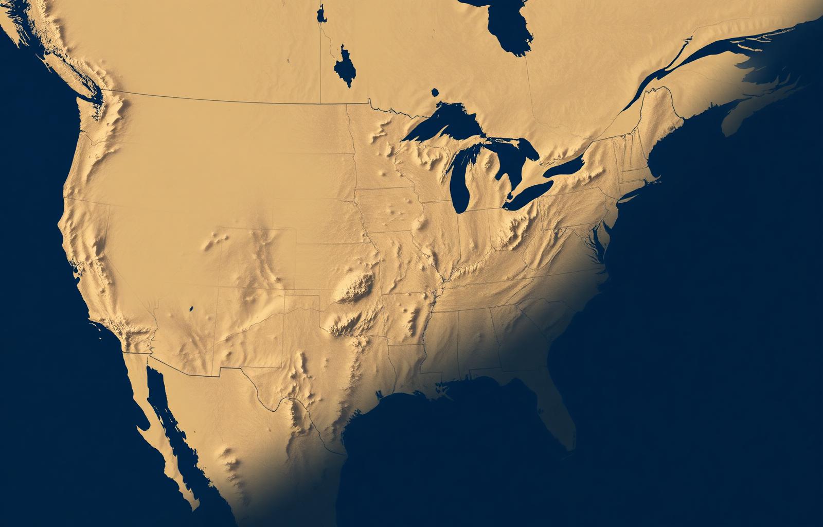 Topographic view of US infrastructure landscape